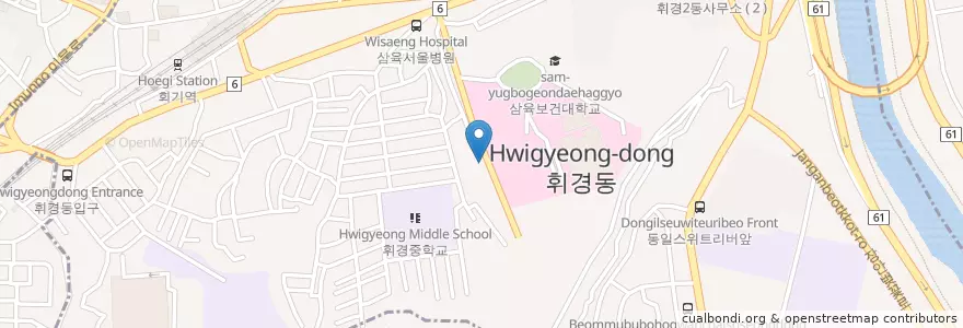Mapa de ubicacion de 서울삼육치과병원 en 대한민국, 서울, 동대문구, 휘경2동.