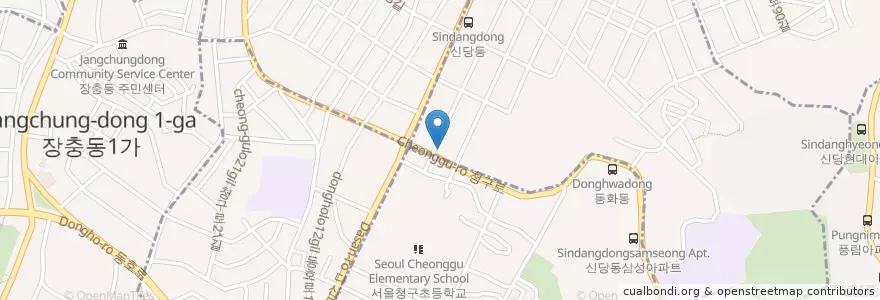 Mapa de ubicacion de 푸른안과 en Corea Del Sud, Seul, 중구, 동화동.