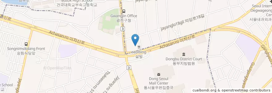Mapa de ubicacion de 라임피부비뇨기과 en 대한민국, 서울, 광진구, 구의1동.