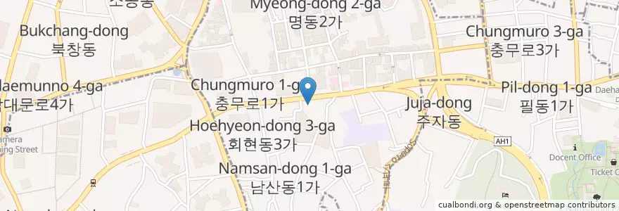 Mapa de ubicacion de 이플랜치과 en Corée Du Sud, Séoul, 중구, 명동.