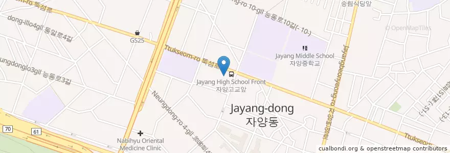 Mapa de ubicacion de 엠플러스치과 en Республика Корея, Сеул, 광진구, 자양3동.