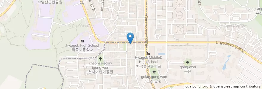 Mapa de ubicacion de 연세아이치과 en 대한민국, 서울, 강서구, 발산1동.
