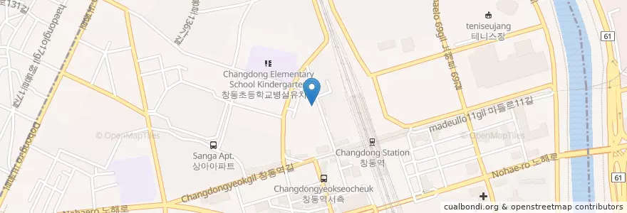 Mapa de ubicacion de 서울열린치과의원 en 大韓民国, ソウル, 道峰区, 창5동.