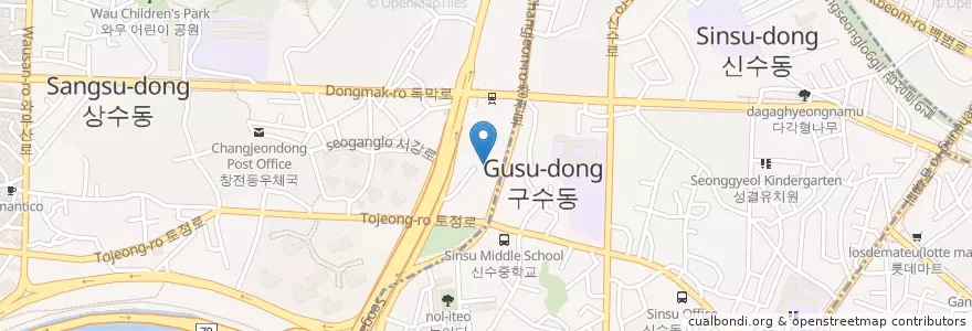 Mapa de ubicacion de 예담한의원 en Coreia Do Sul, Seul, 마포구.