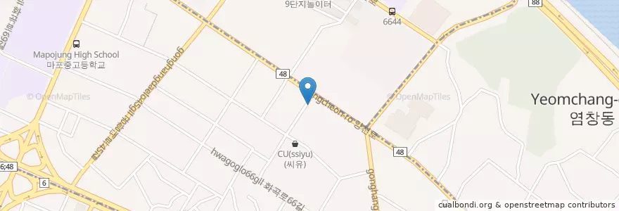 Mapa de ubicacion de 미서울치과 en 大韓民国, ソウル, 江西区, 등촌1동.