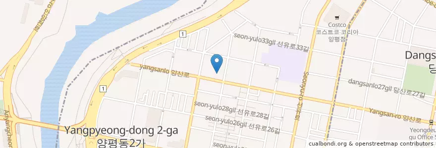 Mapa de ubicacion de 연세원치과 en 大韓民国, ソウル, 양평동, 양평1동.