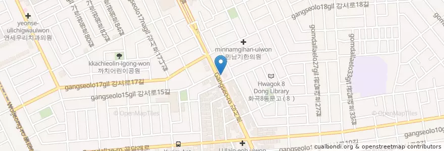 Mapa de ubicacion de 메트로치과 en 韩国/南韓, 首尔, 江西区, 화곡8동.