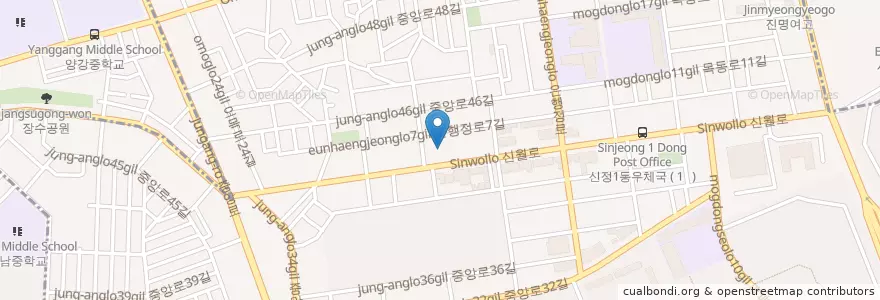 Mapa de ubicacion de 개구장이치과 en کره جنوبی, سئول, 양천구, 신정4동.