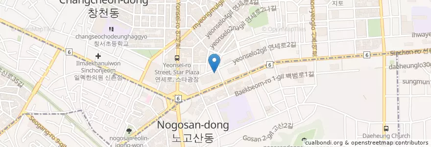 Mapa de ubicacion de 규림한의원 신촌점 en 대한민국, 서울, 마포구.