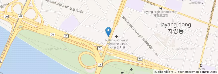 Mapa de ubicacion de 닥터라인피부과 건대점 en Corea Del Sur, Seúl, 광진구, 자양4동.