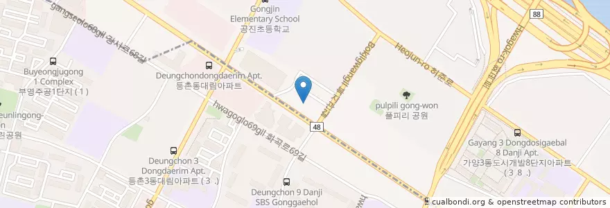 Mapa de ubicacion de 큰나무병원 en Corea Del Sur, Seúl, 강서구, 가양동, 가양2동.