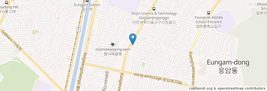 Mapa de ubicacion de 서울효요양병원 en Coreia Do Sul, Seul, 은평구, 응암3동.