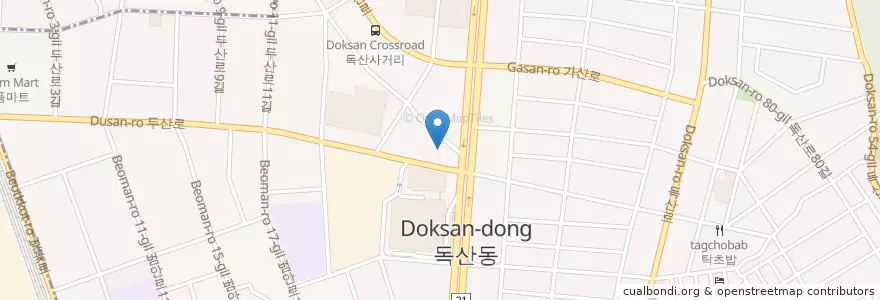 Mapa de ubicacion de 웰치과의원 en Corea Del Sur, Seúl, 금천구, 독산1동.