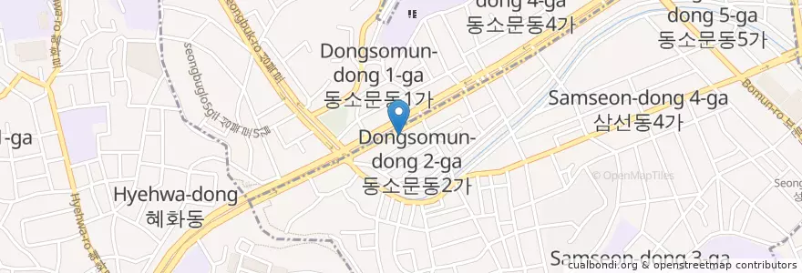 Mapa de ubicacion de 뉴연세치과 en 大韓民国, ソウル, 城北区.