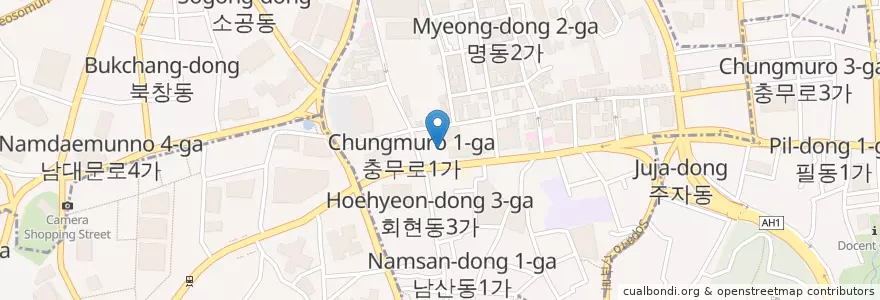 Mapa de ubicacion de 나사랑의원 en 대한민국, 서울, 중구, 명동.