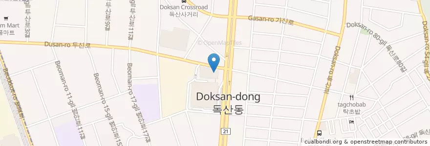 Mapa de ubicacion de 제이미즈산부인과 en Corea Del Sur, Seúl, 금천구, 독산1동.