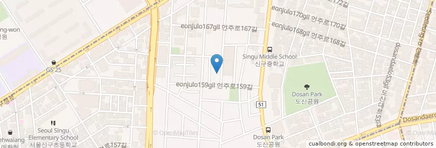 Mapa de ubicacion de 이지치과 en Республика Корея, Сеул, 강남구, 신사동, 압구정동.