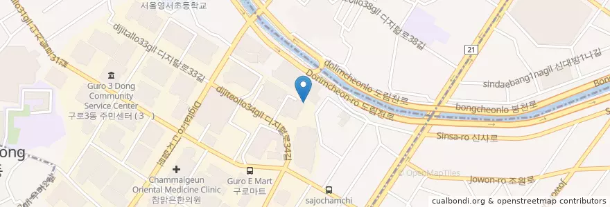 Mapa de ubicacion de 고은경희한의원 구로점 en Korea Selatan, 서울.