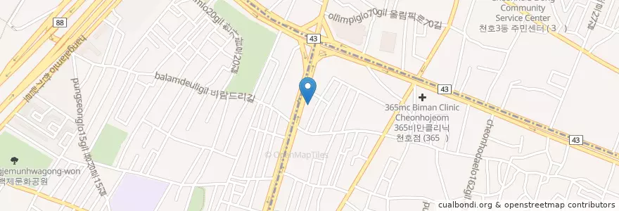 Mapa de ubicacion de 하늘마음한의원 천호점 en Corea Del Sur, Seúl, 강동구.