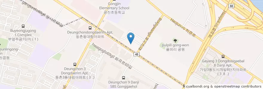 Mapa de ubicacion de 서울좋은치과 en Corée Du Sud, Séoul, 강서구, 가양동, 가양2동.