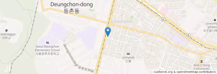 Mapa de ubicacion de 기쁜소식산부인과 en Corea Del Sud, Seul, 강서구, 등촌2동.