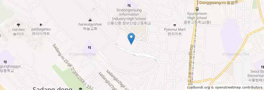 Mapa de ubicacion de 생명마루한의원 이수점 en Korea Selatan, 서울, 동작구, 사당2동.