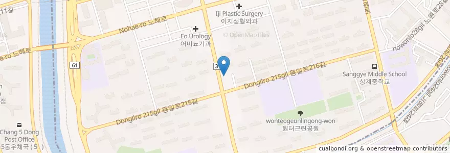 Mapa de ubicacion de 치과향기치과의원 en Corea Del Sur, Seúl, 노원구, 상계6·7동.