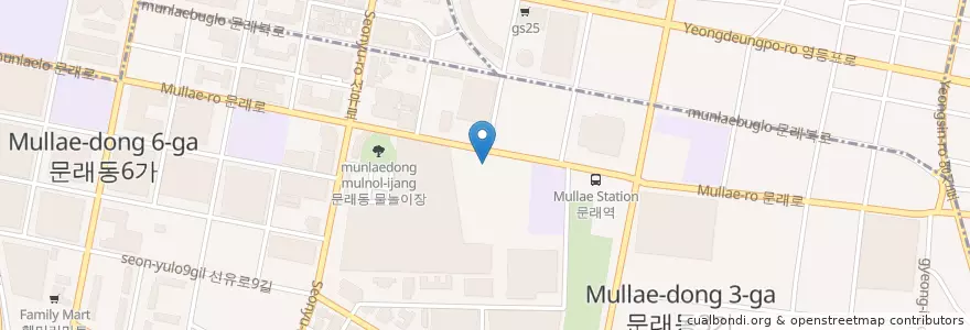 Mapa de ubicacion de 로즈여성의원 en 대한민국, 서울, 영등포구, 문래동.