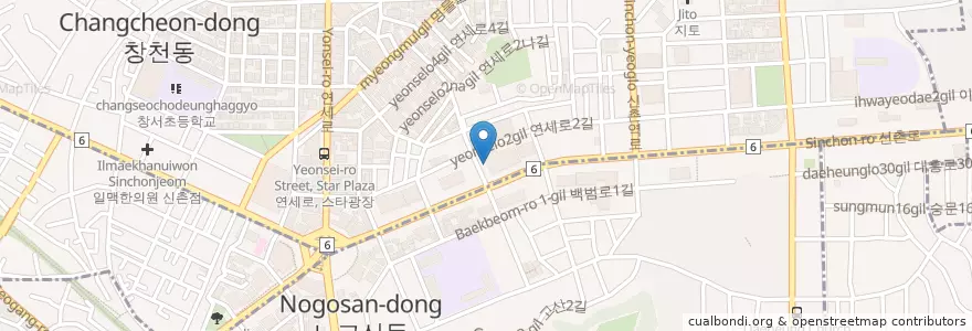 Mapa de ubicacion de 예지미의원 en Coreia Do Sul, Seul, 마포구.