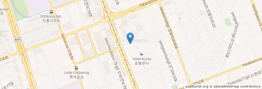 Mapa de ubicacion de 콜럼비아플러스 치과 en 대한민국, 서울, 서초구, Yeoksam-Dong, 역삼1동.