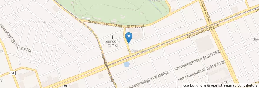 Mapa de ubicacion de 강남이플러스치과 en 대한민국, 서울, 강남구, 삼성동, 삼성2동.