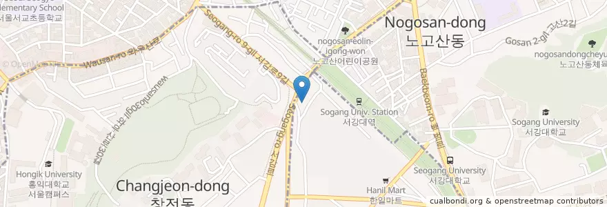 Mapa de ubicacion de 크리스마스치과의원 en Zuid-Korea, Seoel, 마포구, 서강동.
