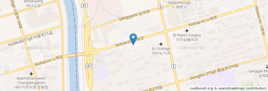 Mapa de ubicacion de 실로암한의원 노원점 en Coreia Do Sul, Seul, 노원구, 상계6·7동.