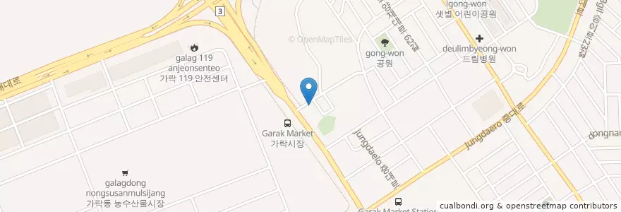 Mapa de ubicacion de 박치과의원 en 大韓民国, ソウル, 松坡区, 가락본동.