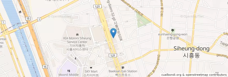 Mapa de ubicacion de 라임치과 en Südkorea, Seoul, 금천구, 시흥1동.