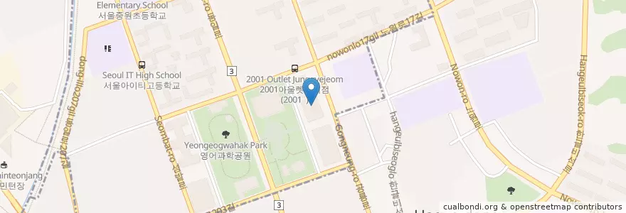 Mapa de ubicacion de 선 신경정신과 en كوريا الجنوبية, سول, 노원구, 중계2·3동.