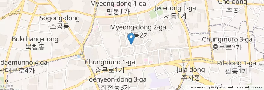 Mapa de ubicacion de 드림성모안과 en 대한민국, 서울, 중구, 명동.