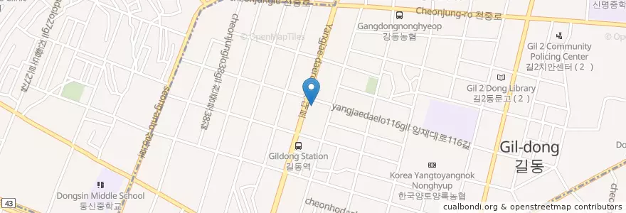 Mapa de ubicacion de 강동서울하정외과 en Zuid-Korea, Seoel, 강동구, 길동.