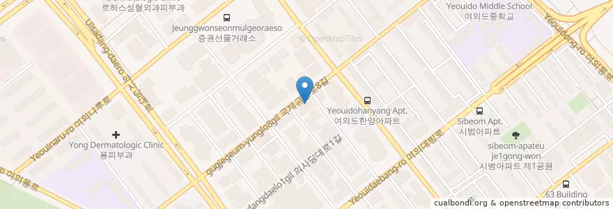 Mapa de ubicacion de 마이스터 치과 en كوريا الجنوبية, سول, 영등포구, 여의동.