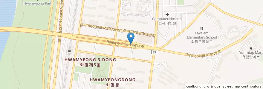 Mapa de ubicacion de Yes9늘씬비만의원 en Corea Del Sud, Busan, 북구, 화명동.
