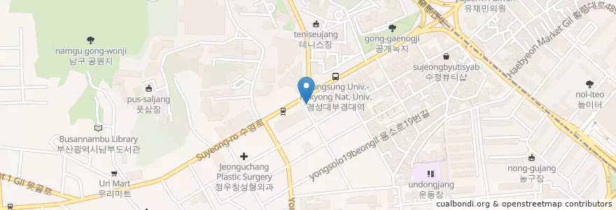 Mapa de ubicacion de 미치과 en 대한민국, 부산, 남구, 대연동.