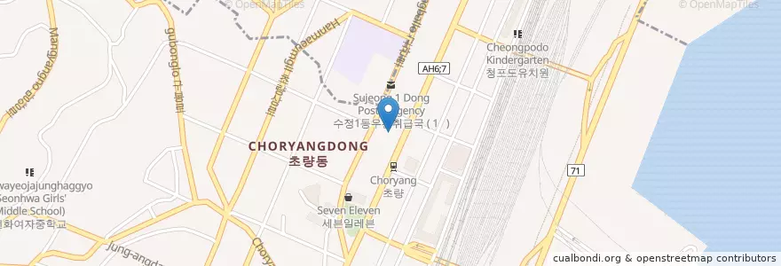 Mapa de ubicacion de 인창병원 en Südkorea, Busan, Dong-Gu, Choryang-Dong.