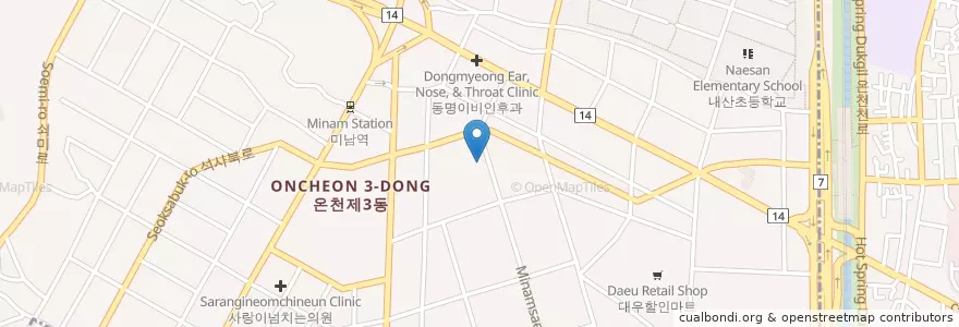 Mapa de ubicacion de 세화병원 en Corée Du Sud, Busan, 동래구, 온천동.