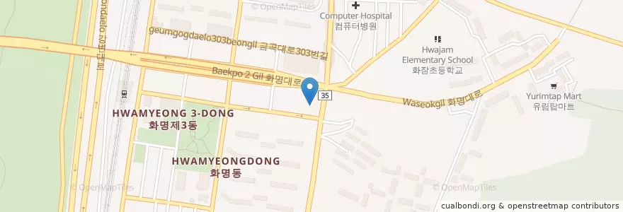 Mapa de ubicacion de 코비한의원 부산화명점 en Республика Корея, Пусан, 북구, 화명동.
