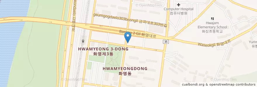 Mapa de ubicacion de 화명학운외과 en Corea Del Sud, Busan, 북구, 화명동.