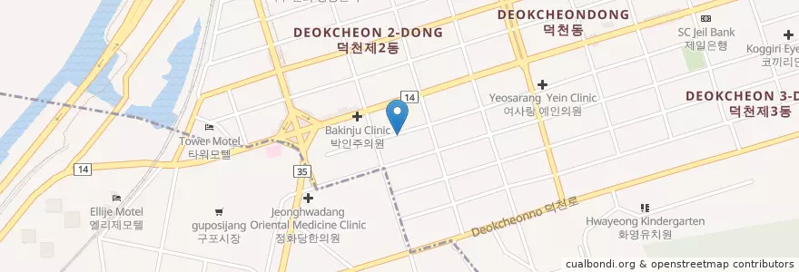 Mapa de ubicacion de 부산이스턴치과 en کره جنوبی, بوسان, 북구, 덕천동.