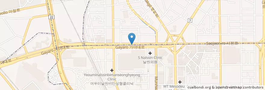 Mapa de ubicacion de 파라디아 성형외과 en کره جنوبی, بوسان, 부산진구, 부전동.