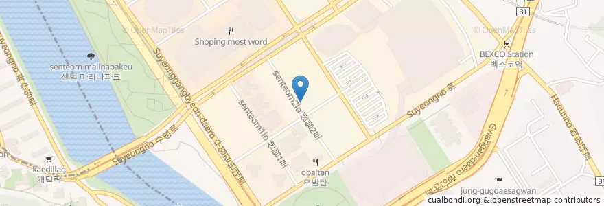 Mapa de ubicacion de 예화인여성의원 en Zuid-Korea, Busan, 해운대구, 우동.
