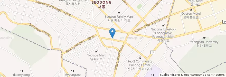 Mapa de ubicacion de 세웅종합병원 en Zuid-Korea, Busan, 서동.