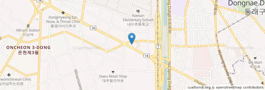 Mapa de ubicacion de 상현한의원 en Coreia Do Sul, Busan, 동래구, 온천동.